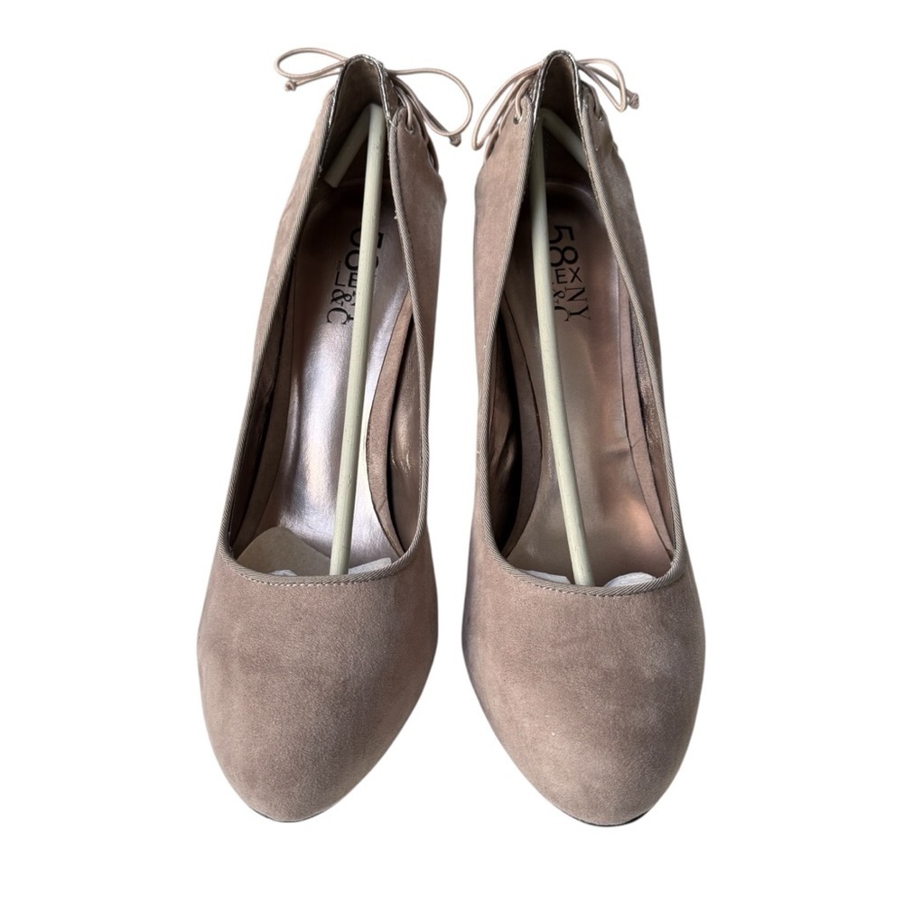 New York and Company Taupe Suede Lace Back Cushioned Pumps High Heels Womens 9 - Picture 5 of 16